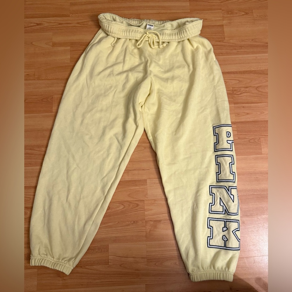 PINK VS size L jogger sweatpants yellow NWOT